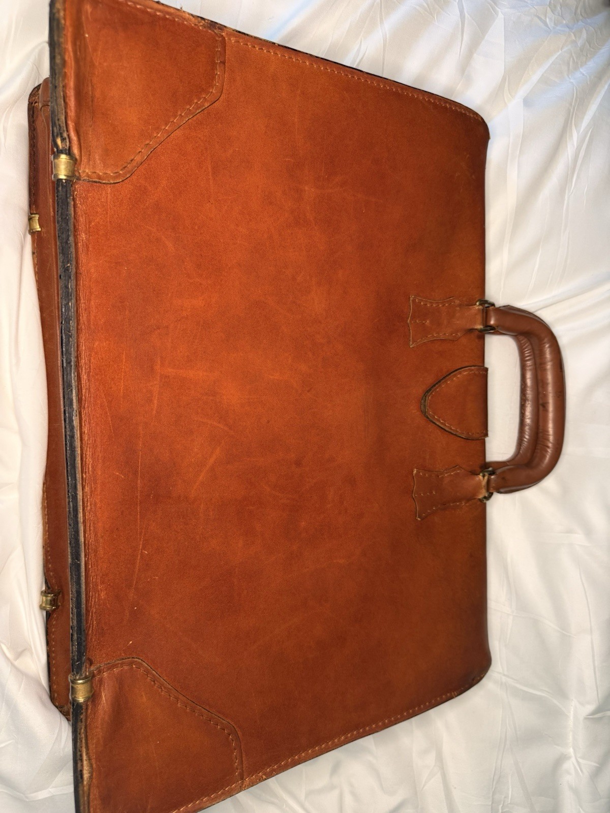 Schlesinger Men’s Brown Large Briefcase/Document Case Combination Lock Pockets