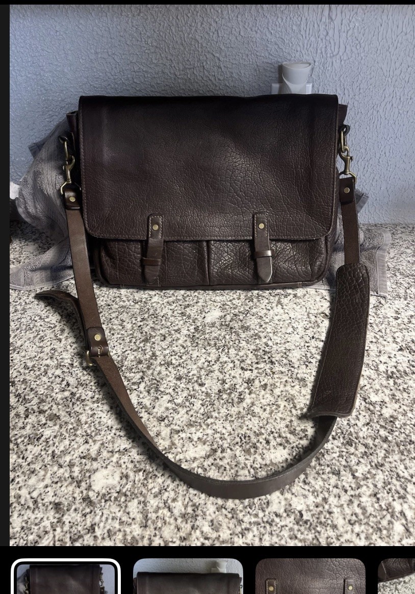 Vintage Coronado Genuine Bison Leather Luxury Brown Messenger Bag MADE IN USA
