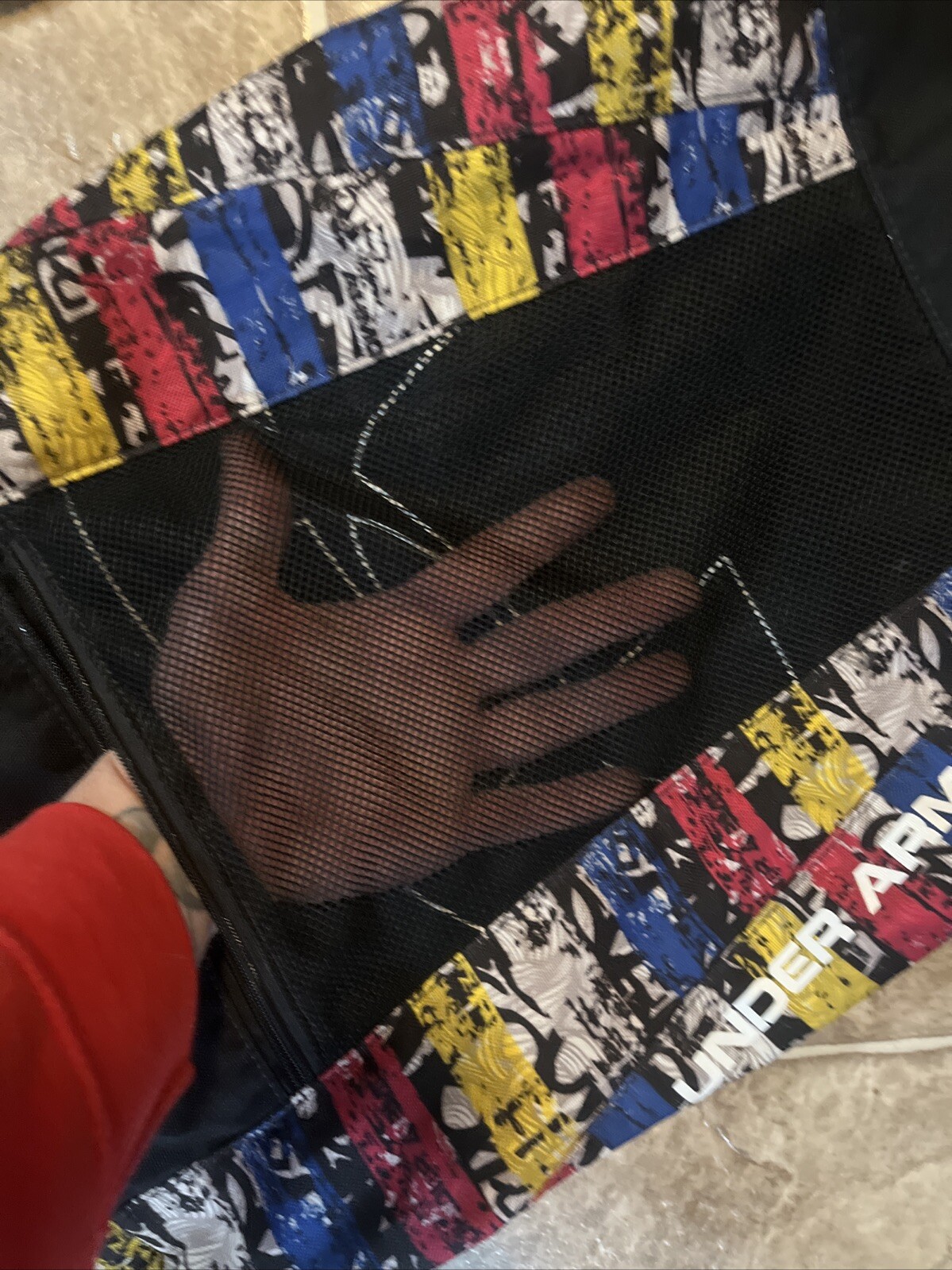 Under armor drawstring bag W/ Mesh Front Pocket Yellow Blue Red Black