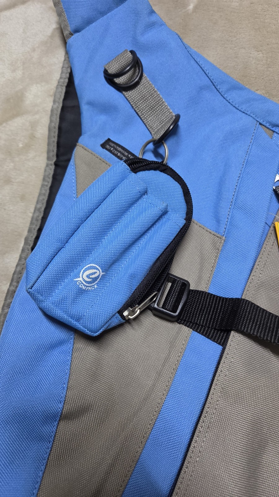 Compakteam Sling Backpack Blue Gray Crossbody Hiking Travel Bag NWT Lifetime…
