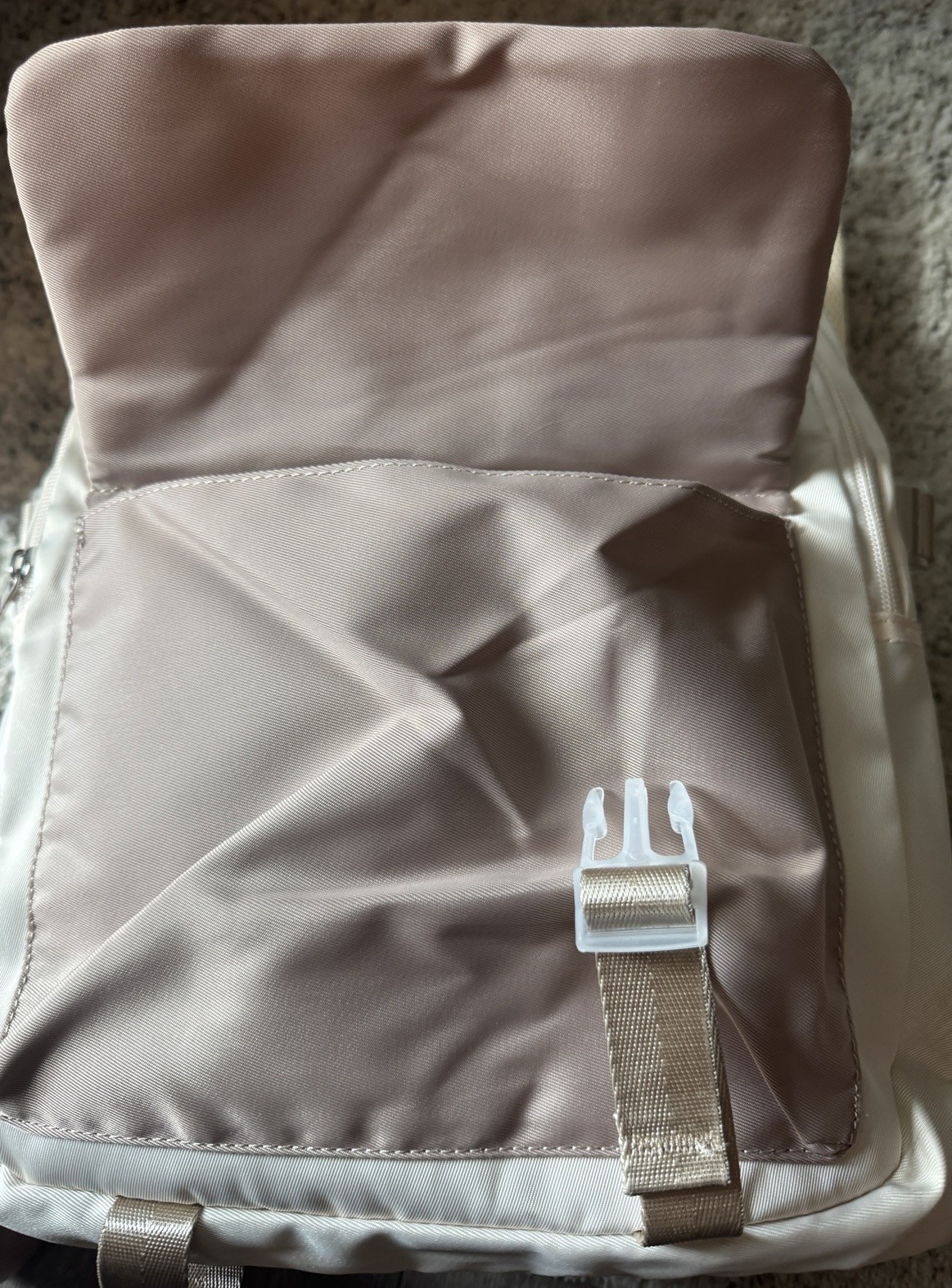Aesthetic School Backpack 17.5 -Inch College Bag Preppy Bookbag Khaki Beige