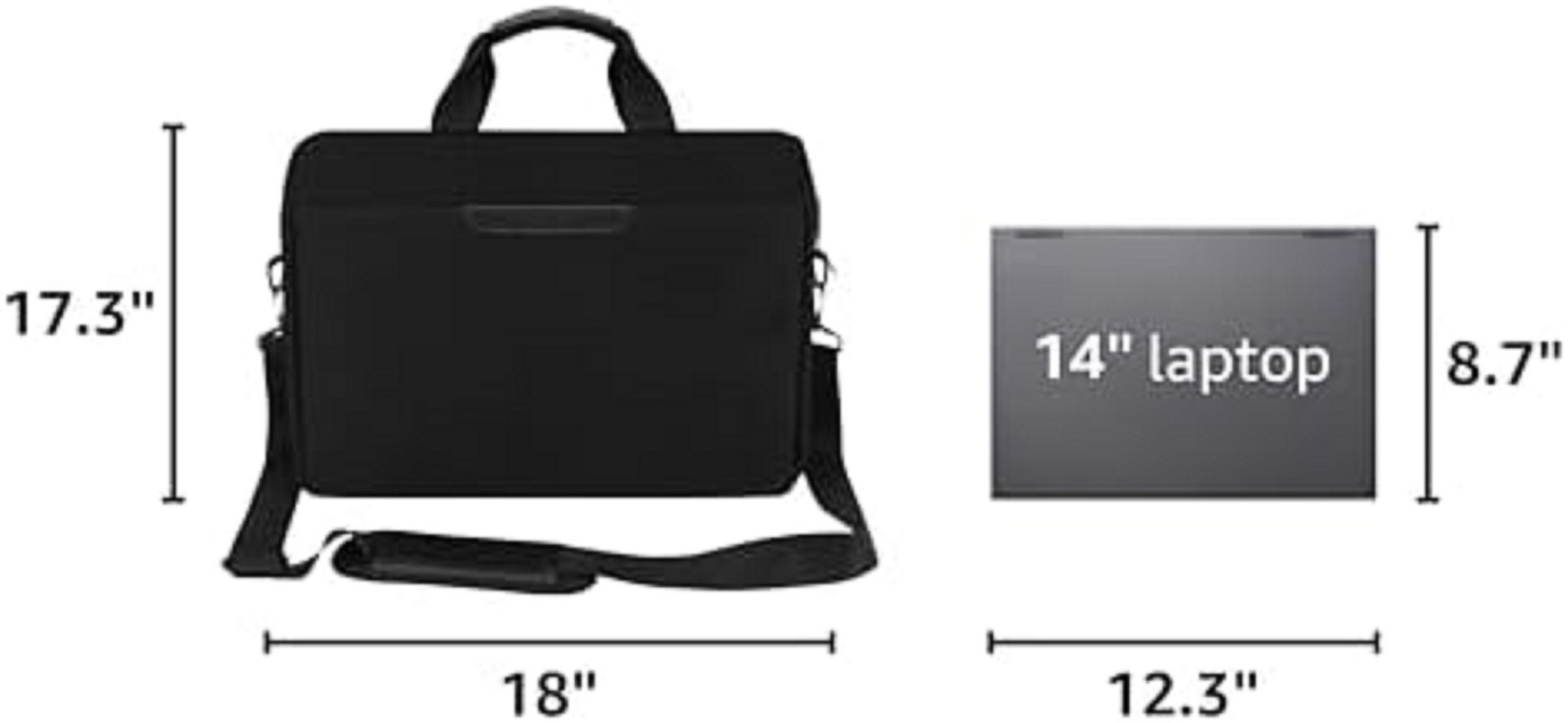 18 Inch Laptop Bag, Expandable Briefcase, Computer Bag Men Black-18.4 Inch