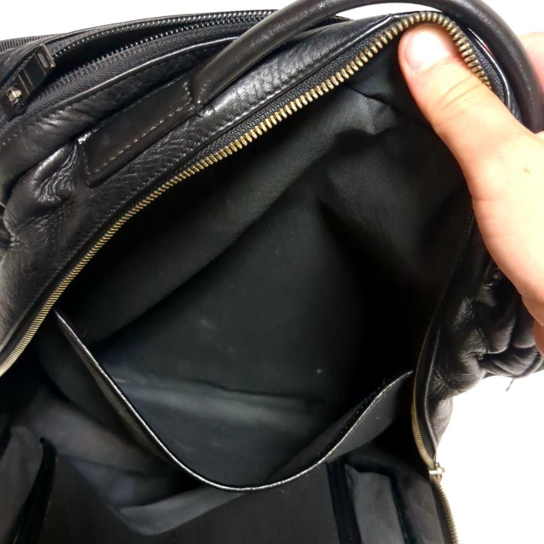 Authentic PORTER Leather Backpack Clark Black Logo Men’s 38cm Stylish Bag