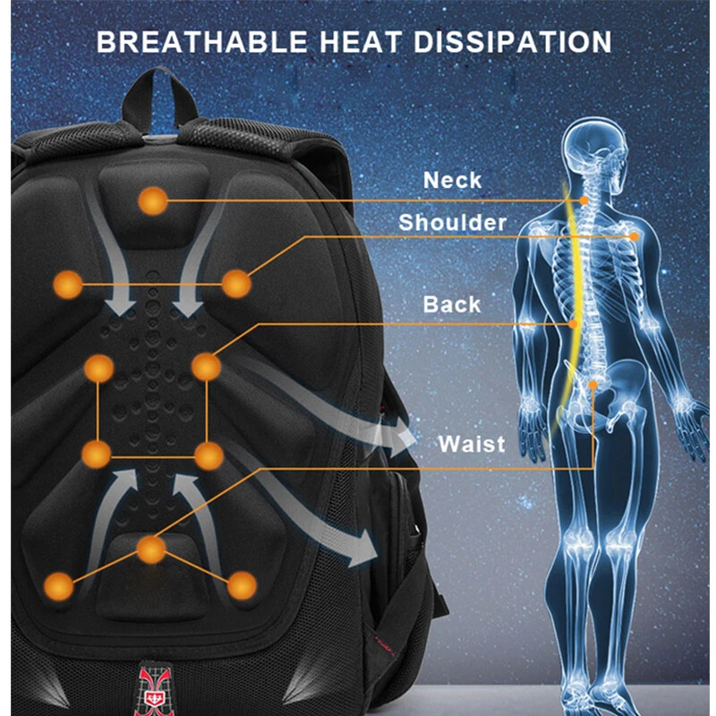 Waterproof 15.6/17.3 Inch Laptop Backpack Men USB Charging Swiss Backpack Travel