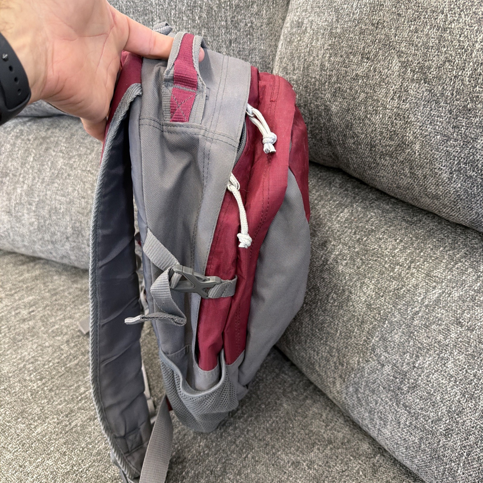 Outdoor Products Maroon/Gray Backpack, Hiking/School/Sports