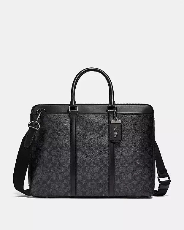 Coach Metropolitan Slim Briefcase in Signature Canvas NWT
