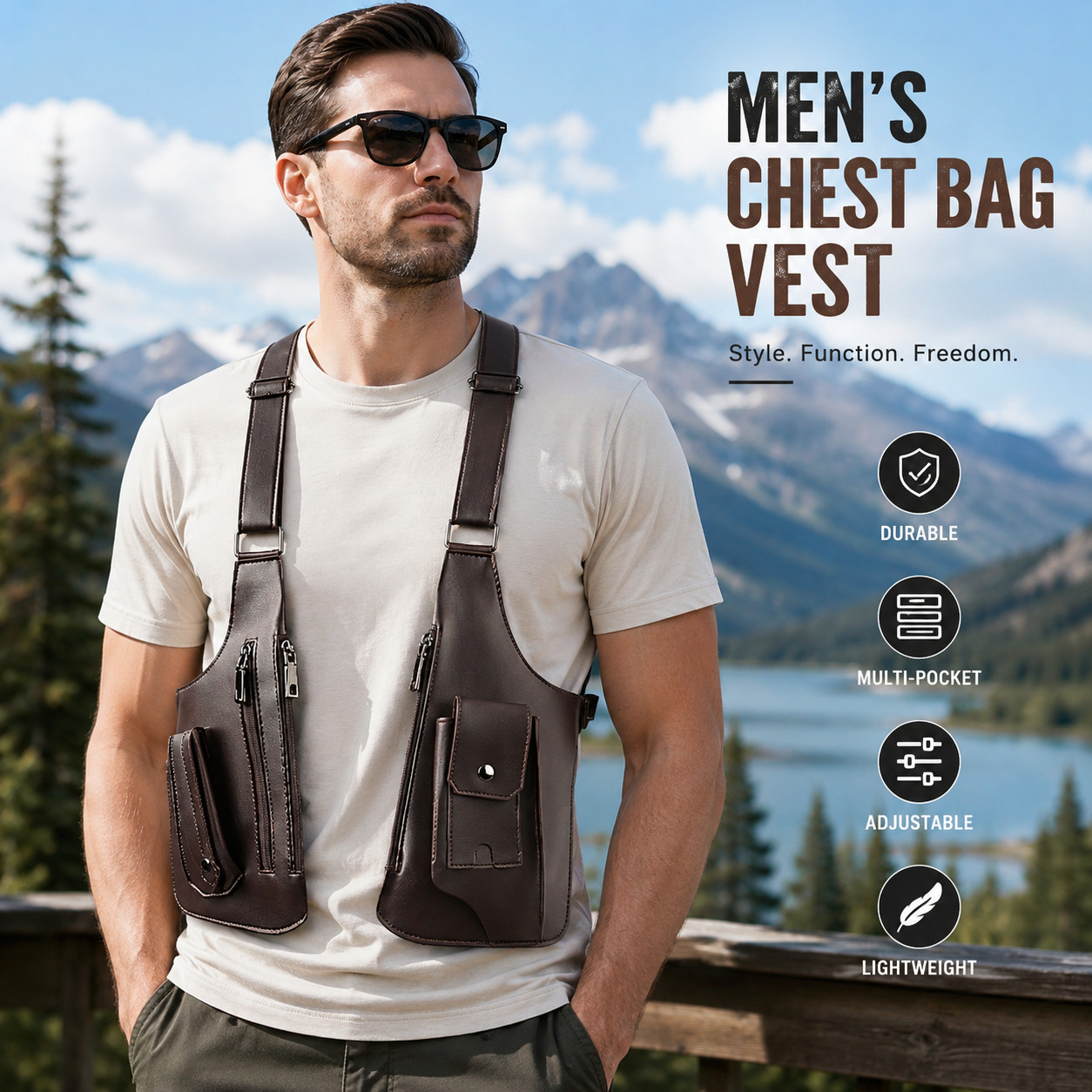 Hot Adjustable Anti-Theft Underarm Shoulder Bag PU Leather Wallet Holster Bag