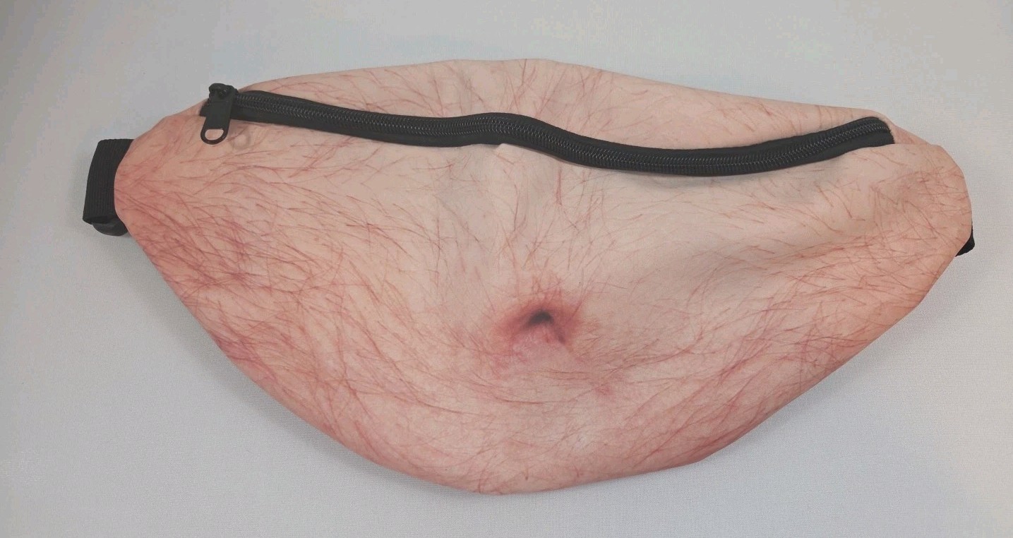 Novelty Dad Bag Waist Hip Belt Fanny Pack Funny Fake Beer Fat Hairy Belly