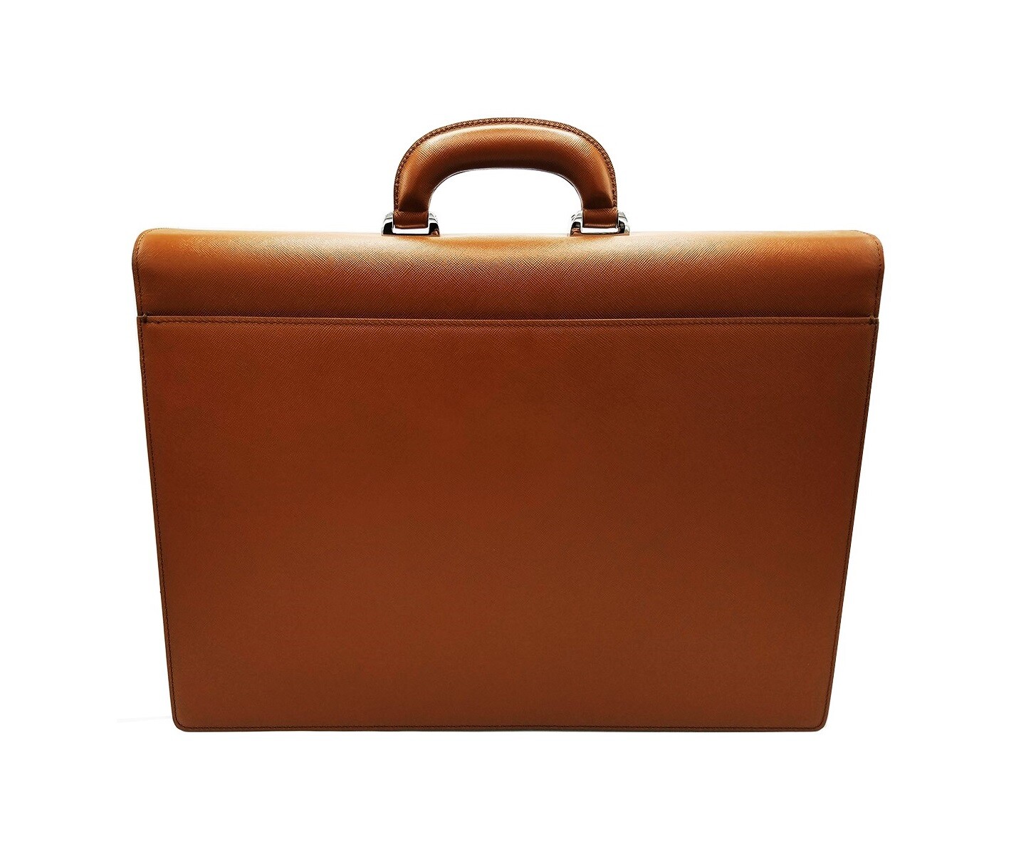 MONTBLANC MEISTERSTUCK 109622 COGNAC DBL GUSSET SAFFIANO BRIEFCASE LEATHER NEW