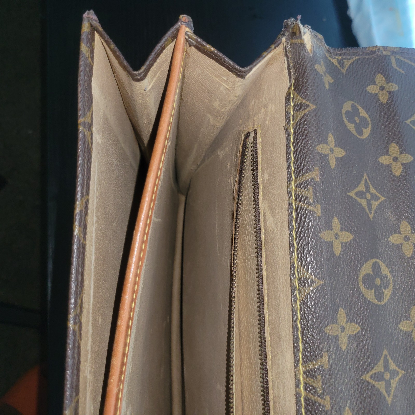 Rare Vintage Louis Vuitton Monogram Briefcase Attache Business Bag Brown Canvas