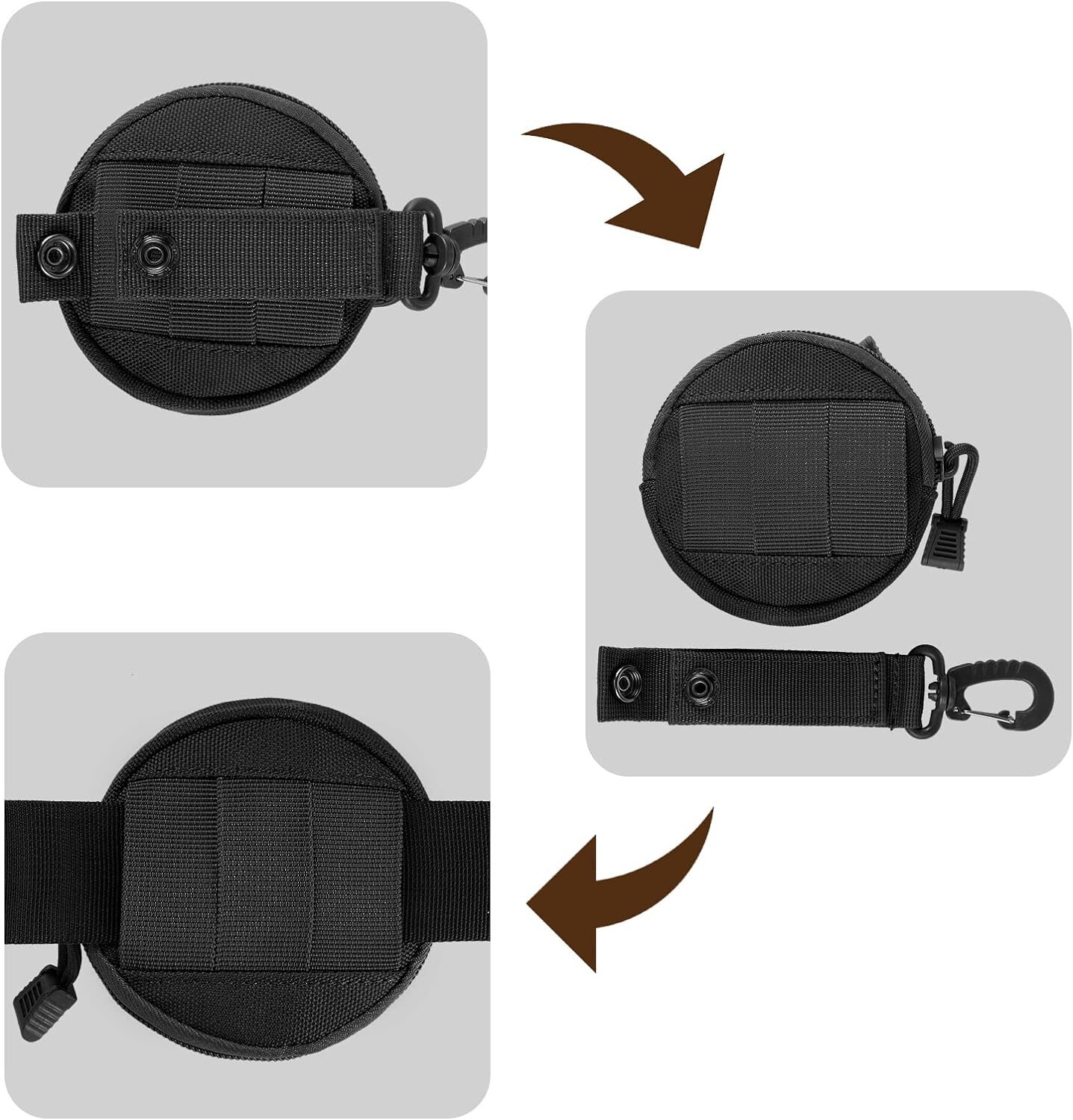 Military Compact EDC Utility Pouches Mini Coin Purse Keychain Pocket Waist Pack