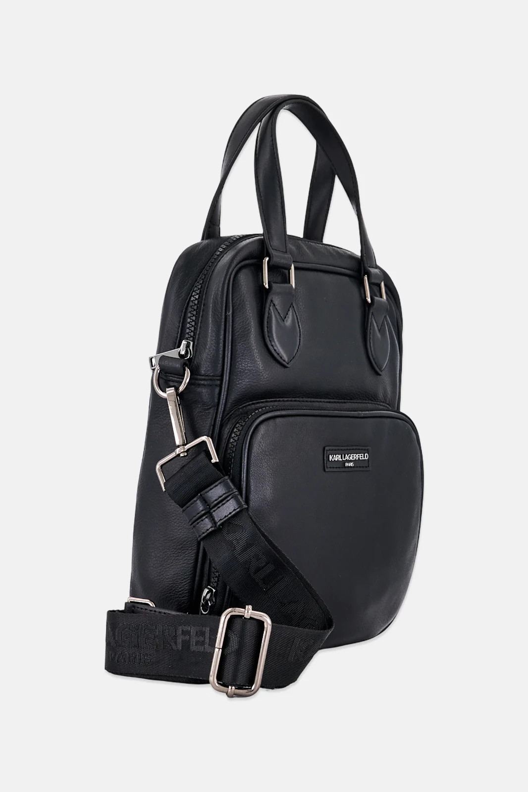 Karl Lagerfeld Paris Leather Sling Cross Body Bag NWT MSRP $175 LA4L2317 BLK