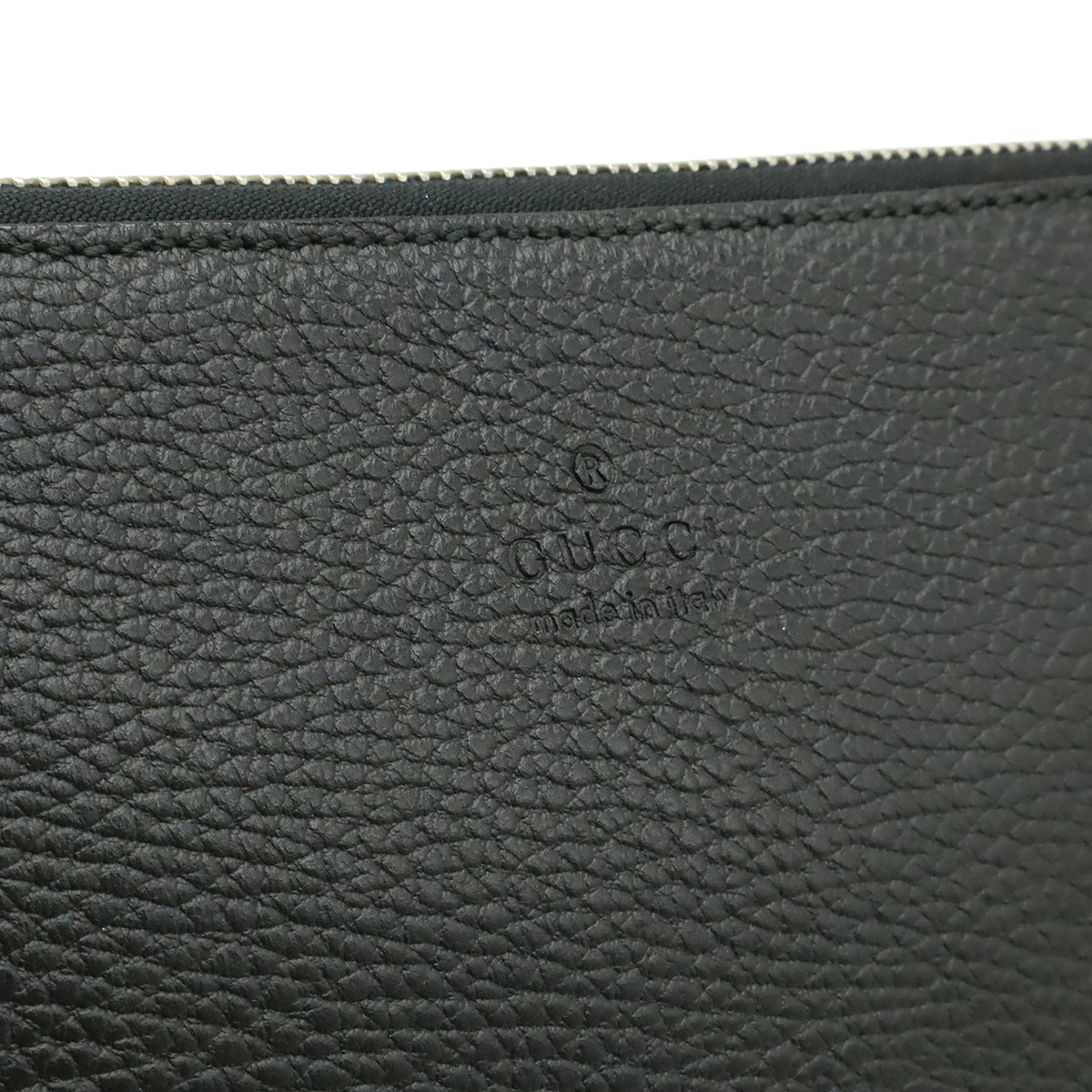 Gucci Cosmopolis clutch bag leather black silver hardware 387075 Used