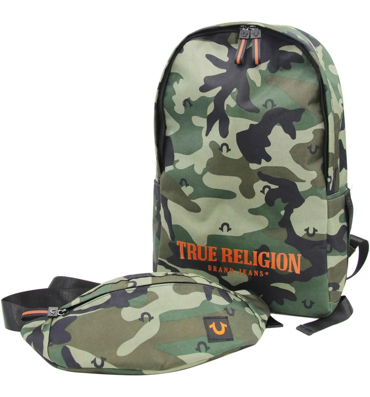 TRUE RELIGION CAMO BACKPACK + WAISTPACK LAPTOP 15″ 2 BAGS IN 1 TR102287 $99 NEW