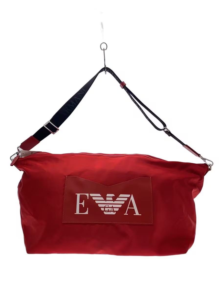 EMPORIO ARMANI Boston bag, nylon, red print