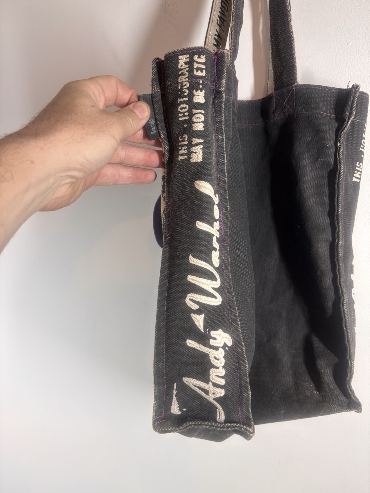 Andy Warhol Flowers Canvas Tote Bag NYC Used Rare