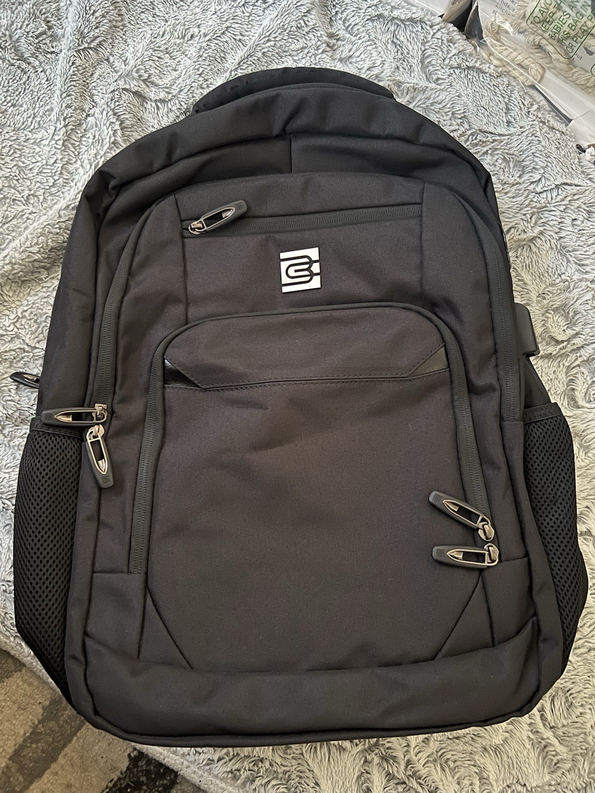 Bruno Cavalli Laptop Bag USB Charging Backpack, 15.6 Inch Laptop, Black