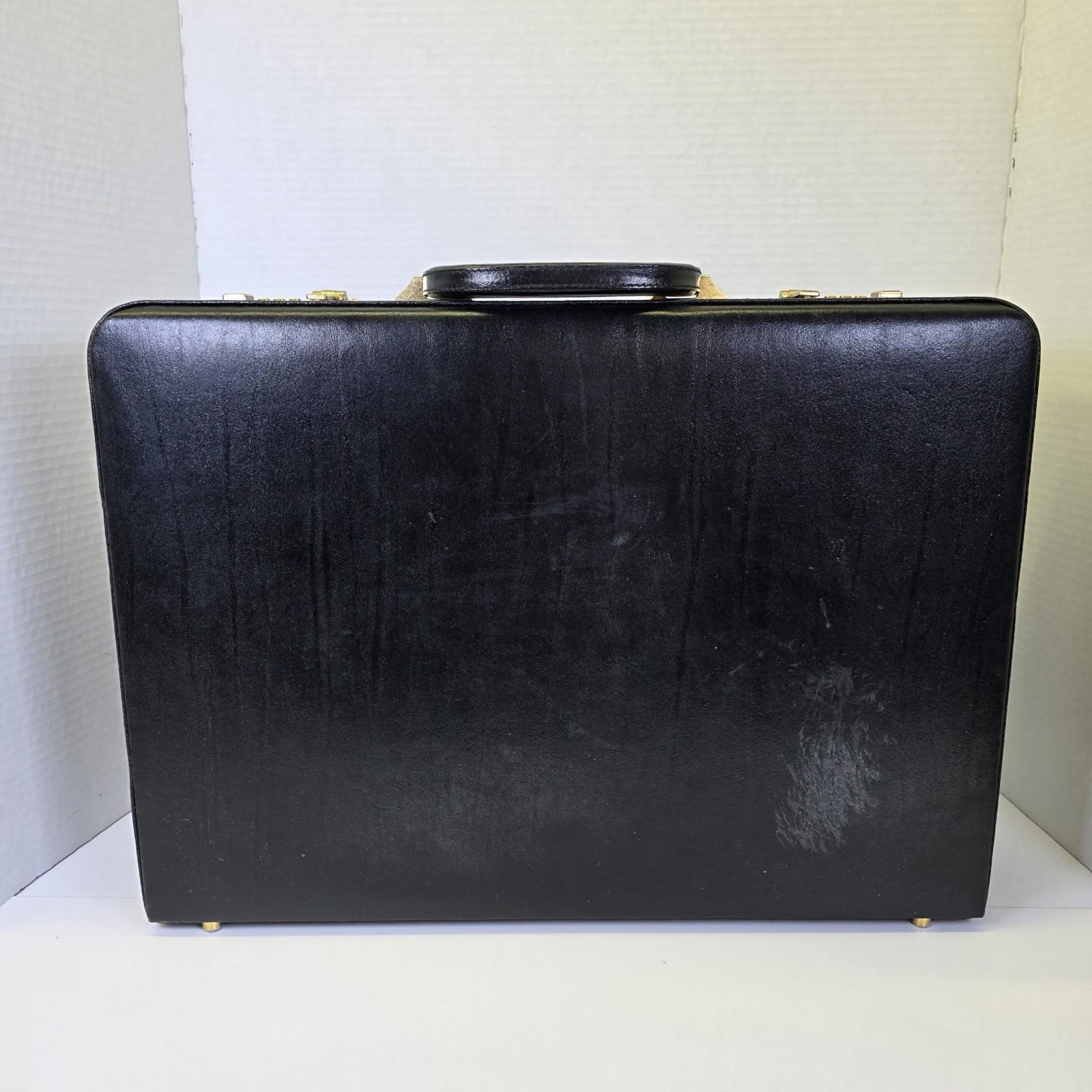 Vintage Sonalin Black Leather Executive Attaché Briefcase 000 Lock