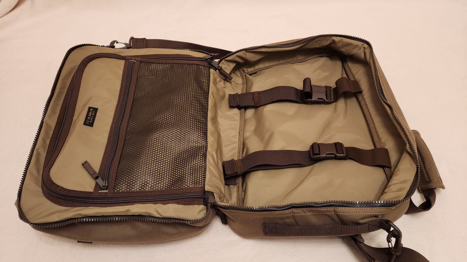 Filson Ripstop Nylon Pullman 20115932 Field Tan Duffle Briefcase Backpack CC