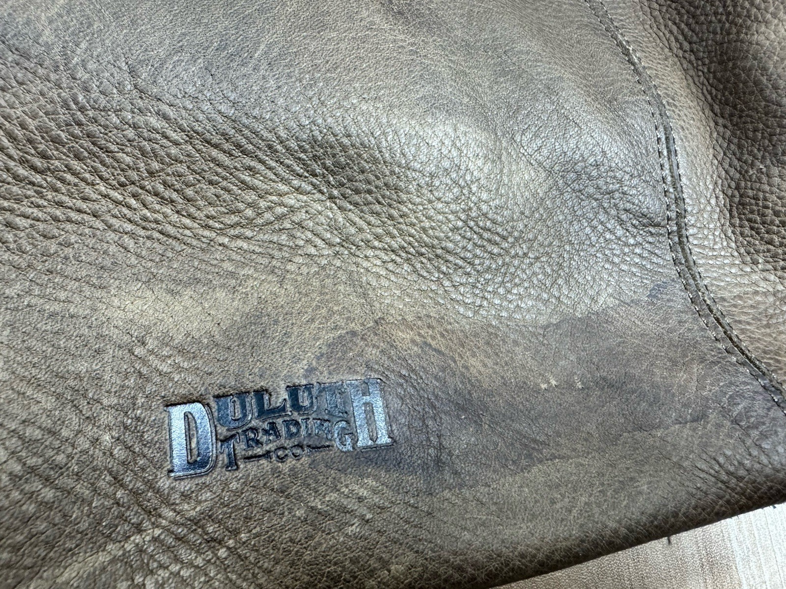 Duluth Trading Co Leather Duffel Bag Brown Large Travel Carry On Weekend Tote