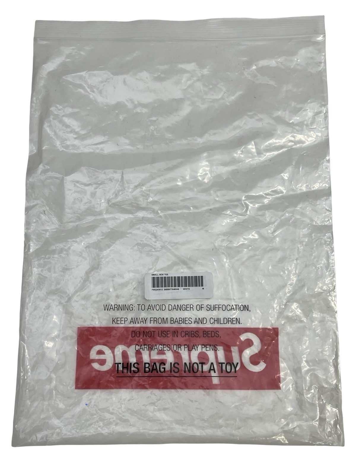 Supreme Plastic Bag With Red Box Logo Clear For Box Tee
