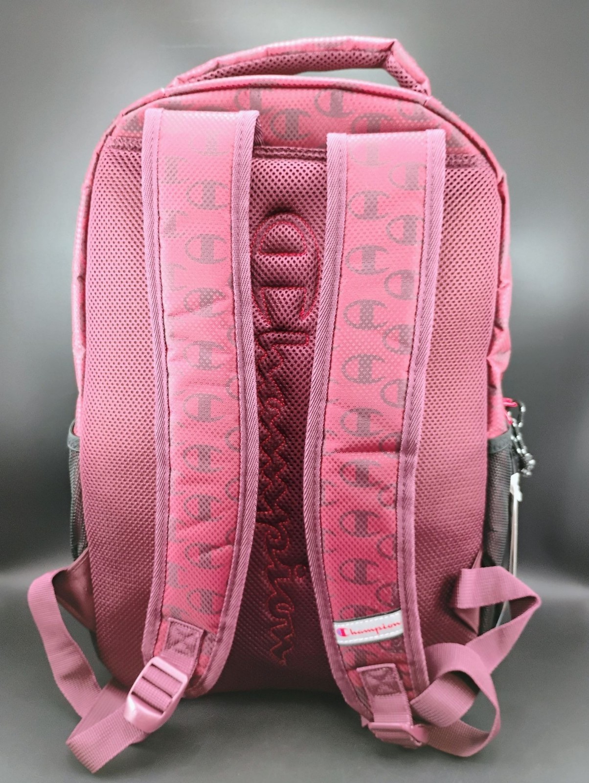 Champion Red Athletic Backpack With Logo & Laptop Compartment