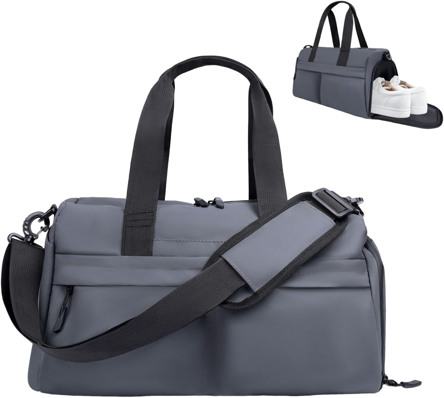 Small Gym Bag for Men Women 17″ Waterproof Duffel Bag with Shoe Compartment…