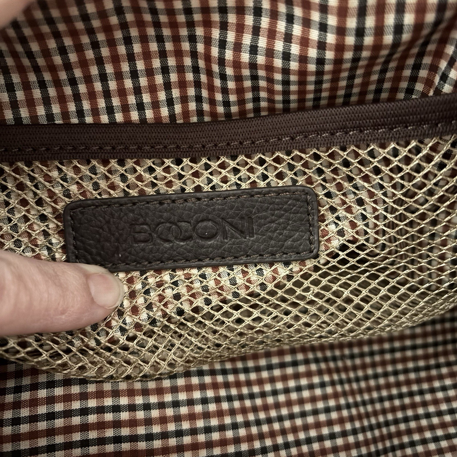 Boconi Mens Classic Dopp Kit Toiletry Travel Bag Top Zip Brown