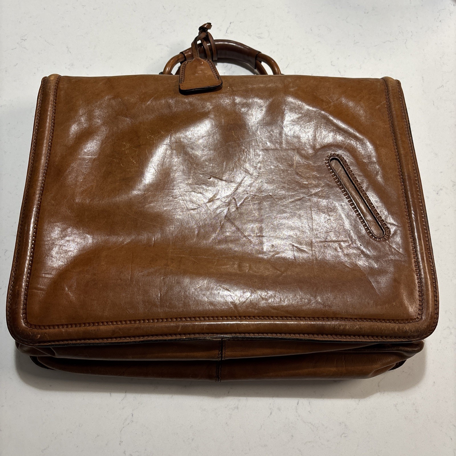 Campanile Vintage Italian Leather Executive Briefcase Satchel Brown Rare