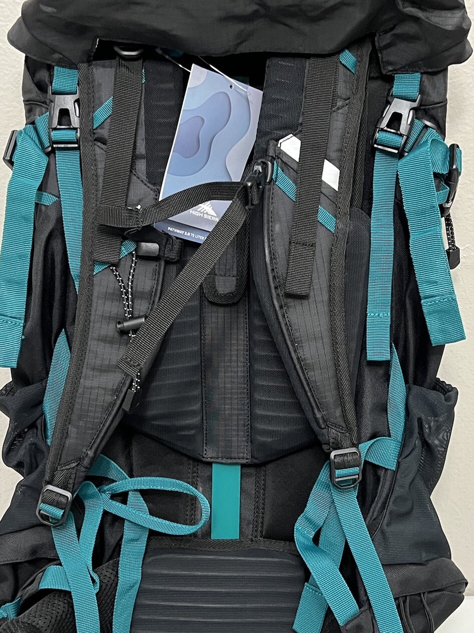 High Sierra Pathway 2.0 75L Hiking Backpack Bag With Hydration Storage Black New