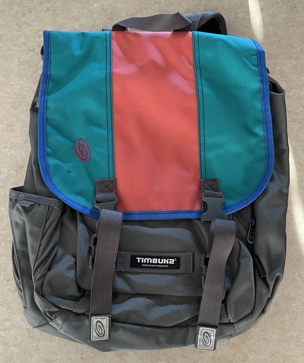 Timbuk2 Swig Backpack Colorblock Gray Teal Red Made In San Fransisco