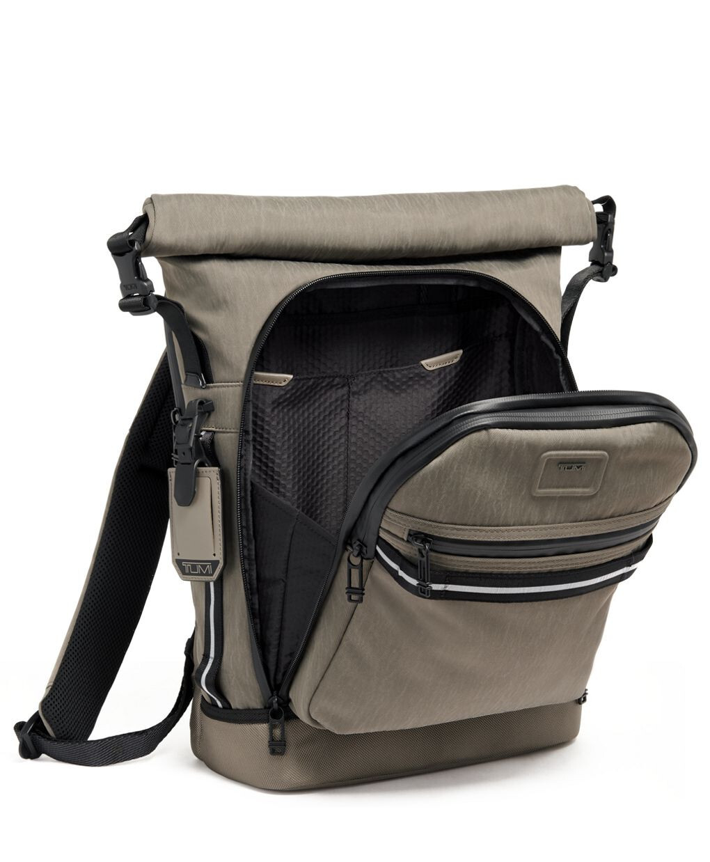 $575 TUMI Alpha Bravo Ally Roll Top Backpack, Sand
