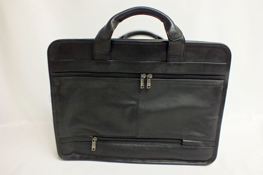 Vtg Tumi Alpha Padded Leather Laptop Organizer Briefcase Attache Black Case 16″