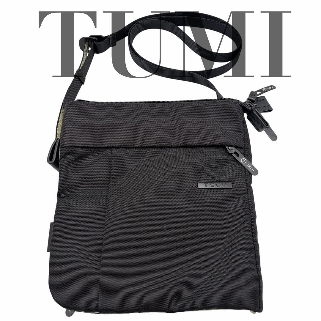 TUMI T-Tech Nylon Shoulder Bag Black Mens Crossbody Adjustable Strap 25cm 23cm
