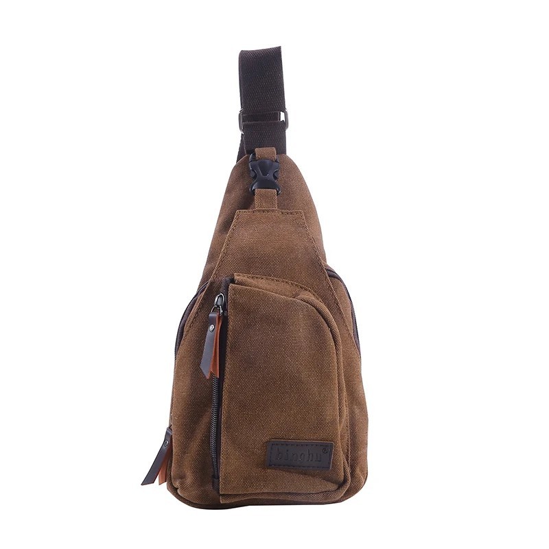 Men’s Vintage Canvas Sling Chest Bag Outdoor Shoulder Crossbody Pack