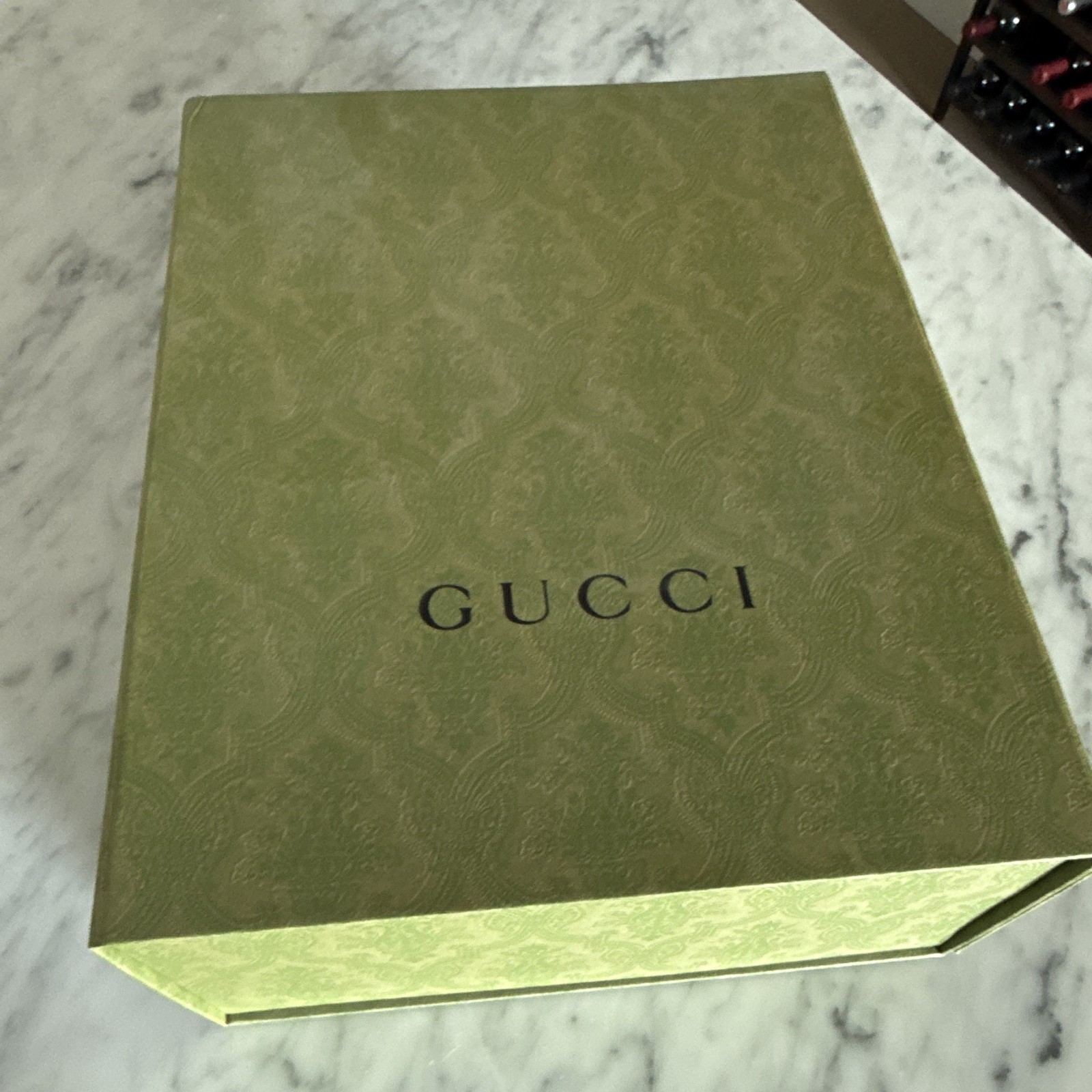 Gucci GG Pattern Black Crossbody Bag Zip Closure Adjustable Strap Inner Pockets