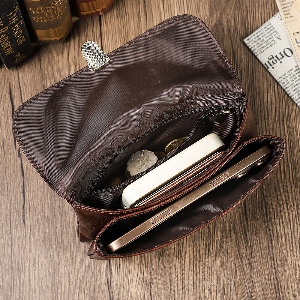 Genuine Leather Cell Phone Holster Waist Belt Bag Pack Loop Wallet Pouch Case