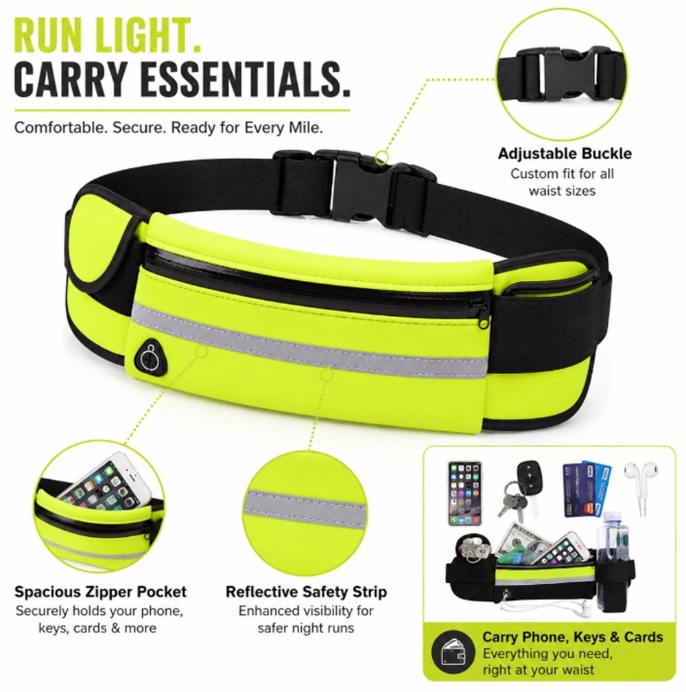 Adjustable Running Belt Water Resistant Waist Pack Fanny Bag Men Women Phone