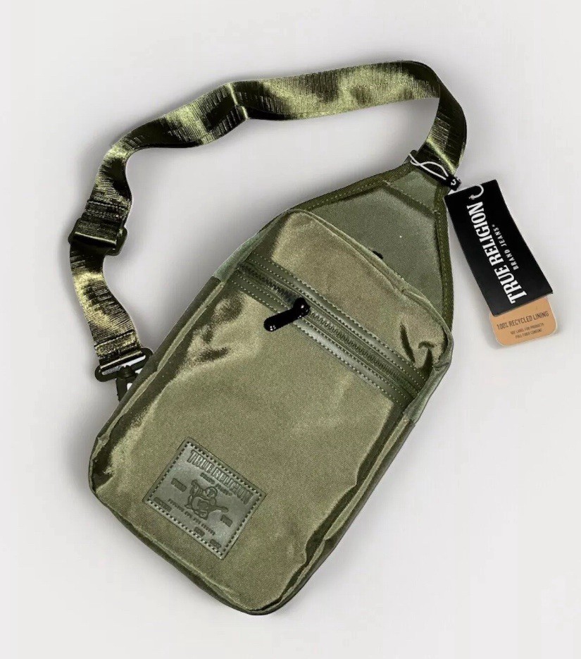 True Religion Buddha Patch Unisex Olive Green YETA 2.0 Crossbody Bag TR104144