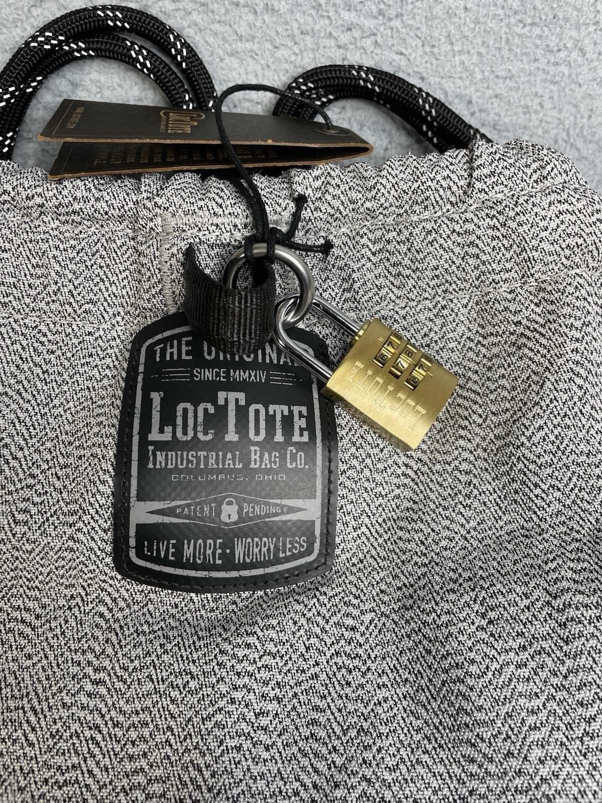 Loctote Original Flak Sack Gray Backpack Bag Loc Tote Anti-Theft