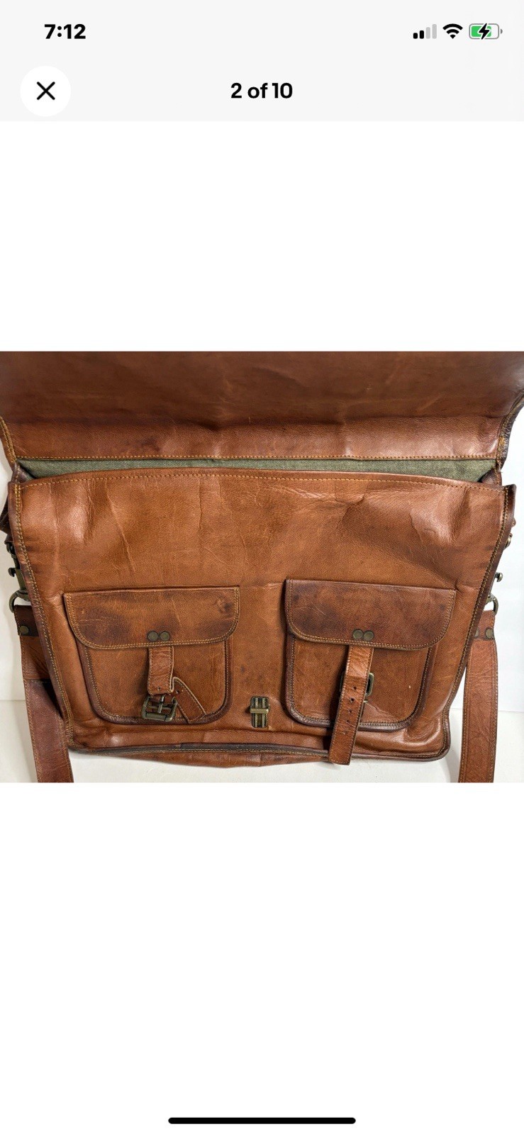 Komals Passion Leather Brown Bag Satchel Briefcase Messenger Laptop 17″x13″