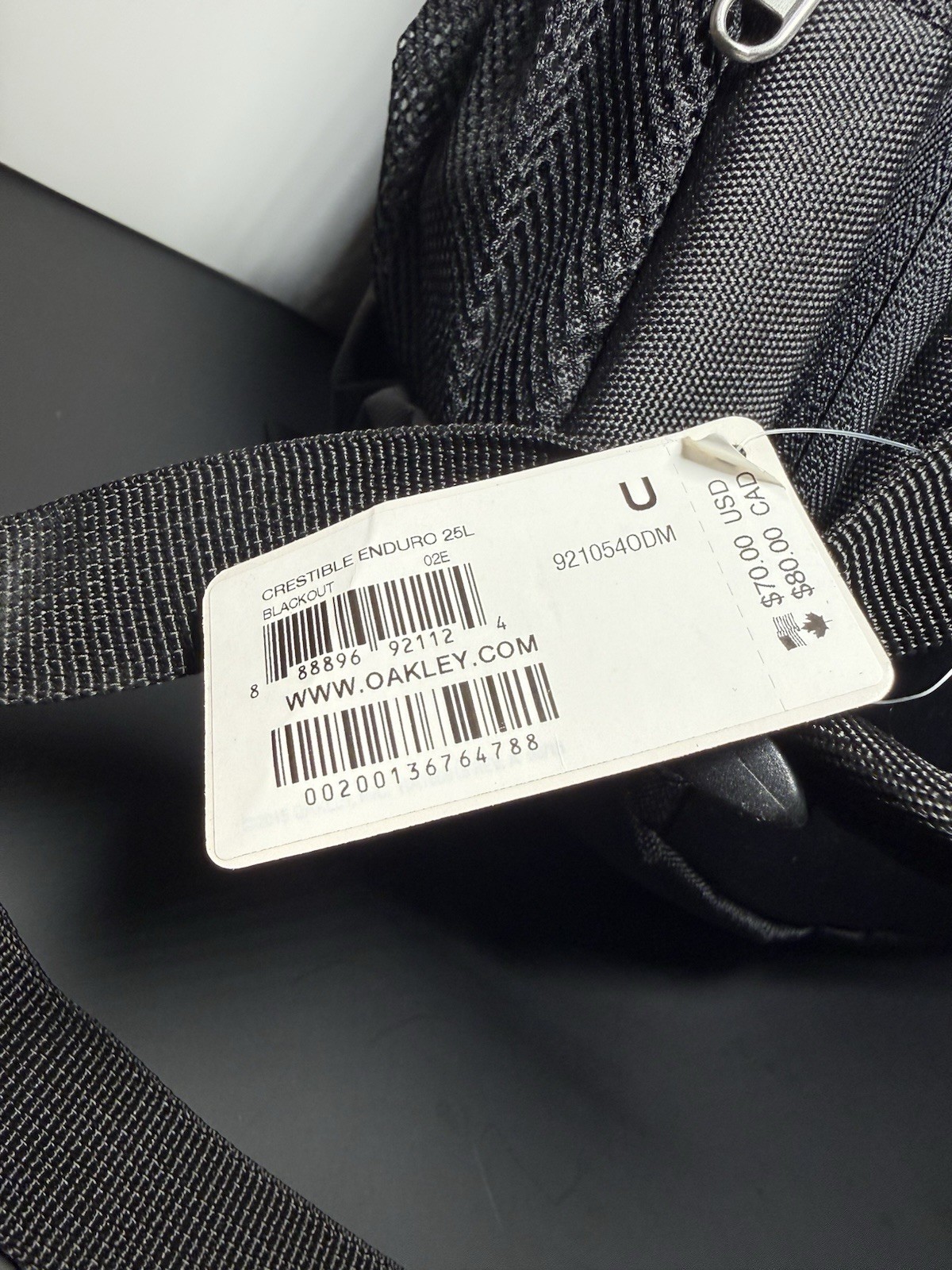 OAKLEY backpack Crestible Enduro 25L Bag Laptop Pocket black NEW With Tags
