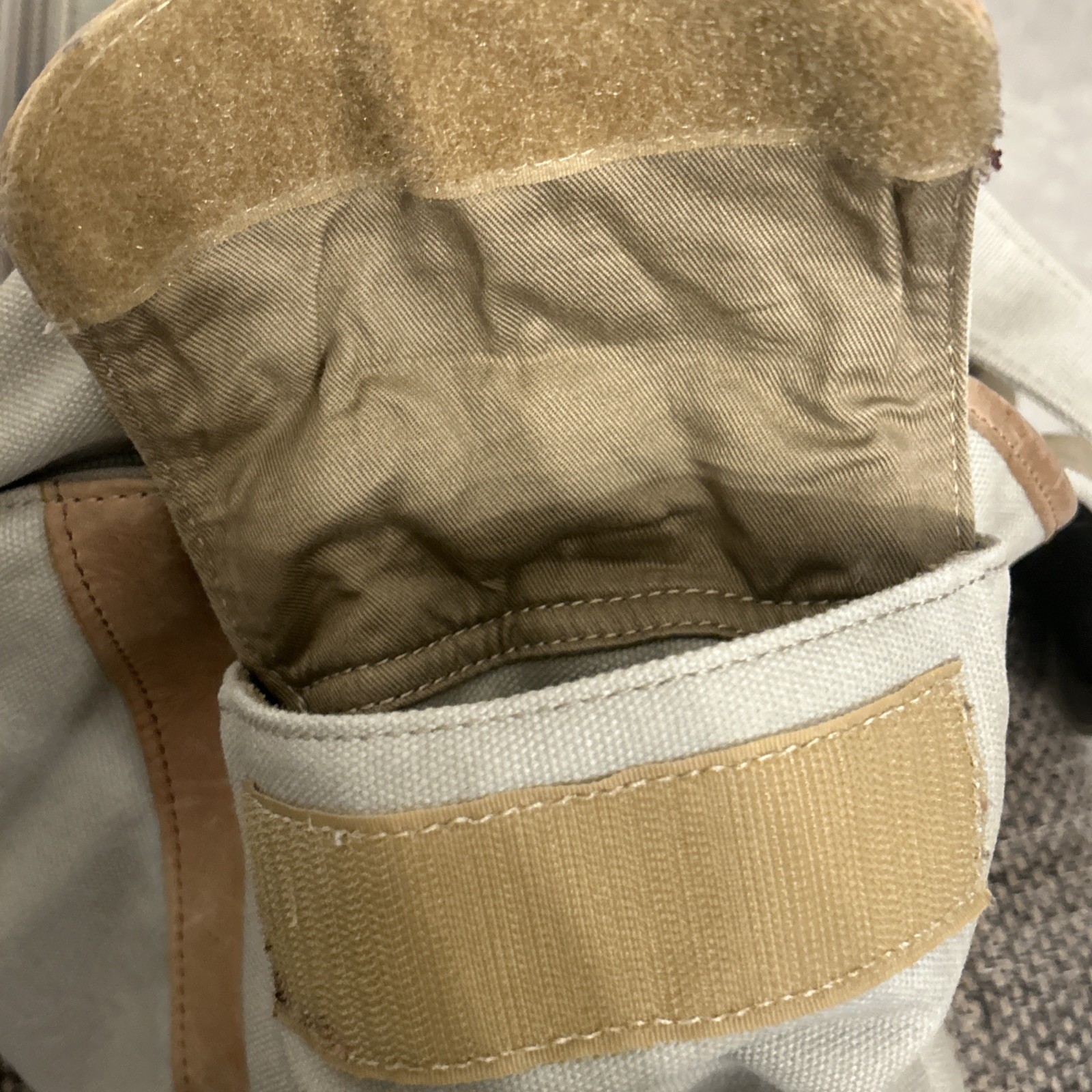 100% Cotton LL Bean Canvas Leather Cross Body Utilitarian Messenger Tote Bag