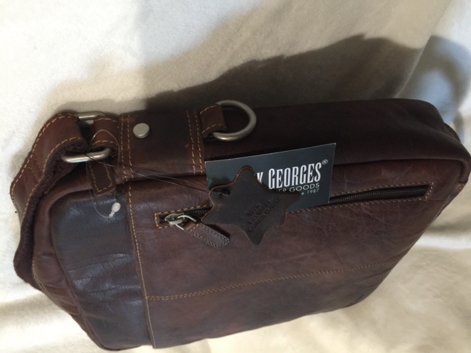 Jack Georges Voyager Collection Full Size Crossbody 7206 brown