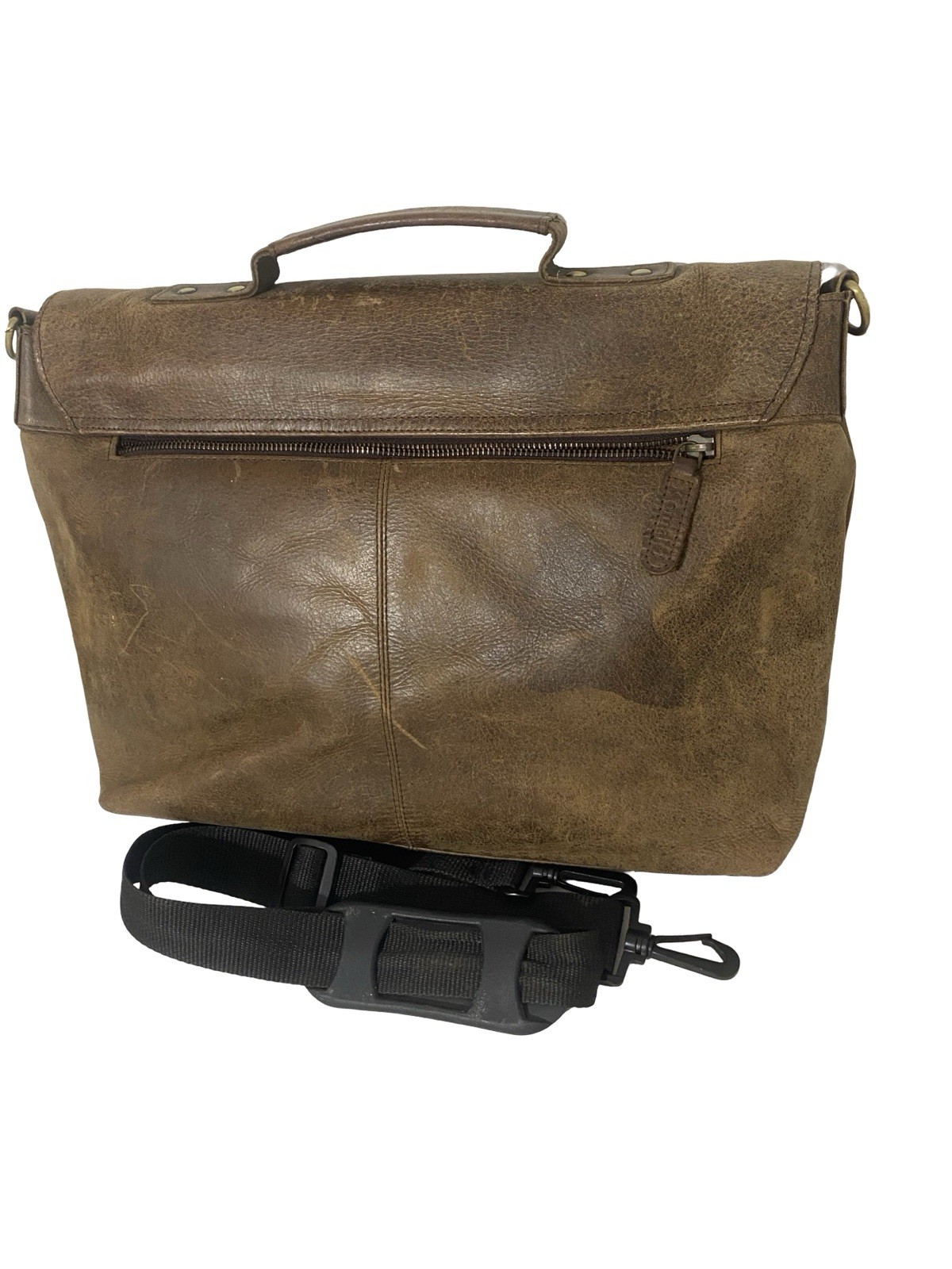 KomalC Brown Tan Buffalo Leather Briefcase Laptop Messenger Satchel Bag