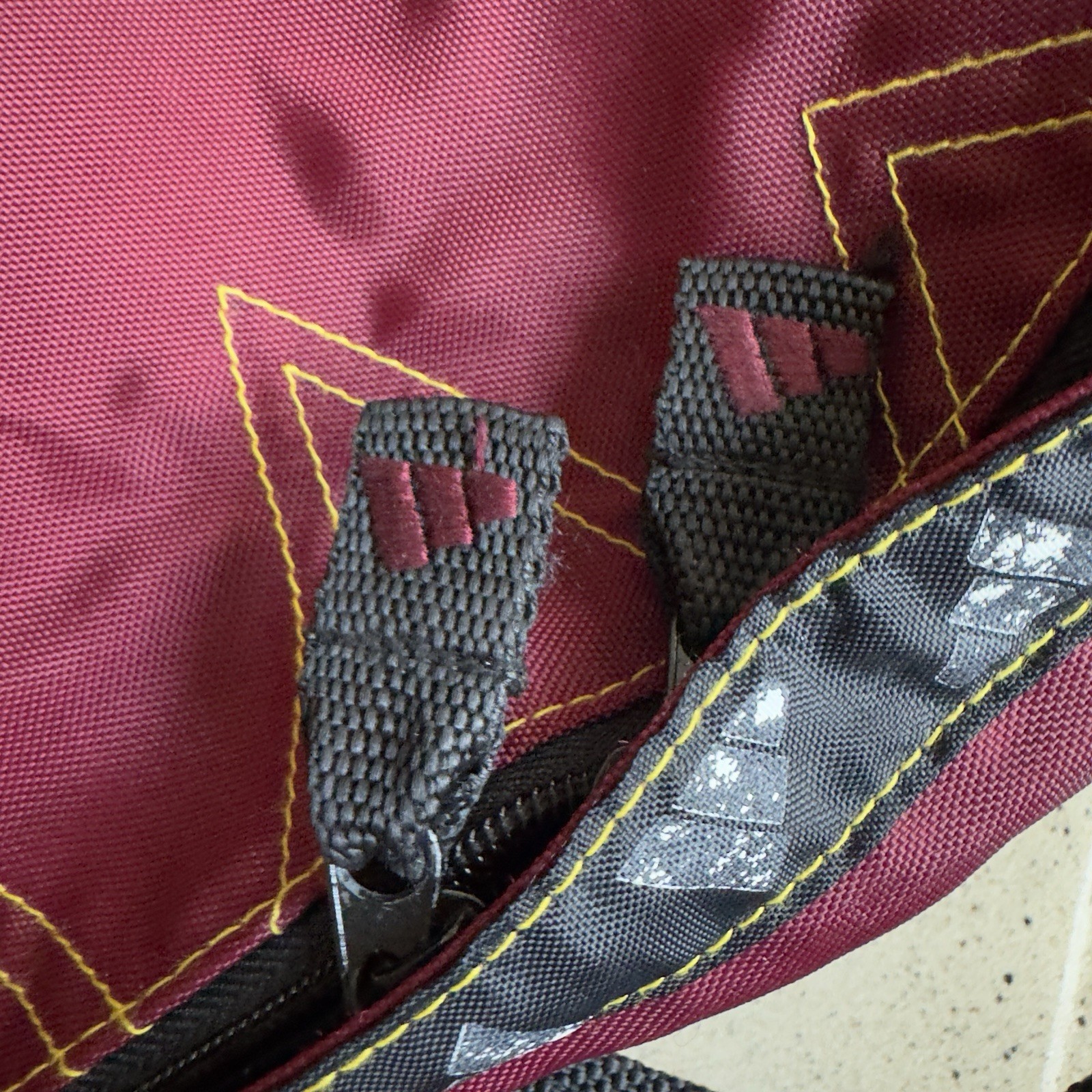 Vintage adidas 90s Backpack Burgundy Retro Sports Bag Tape 3 Stripe 18x13x7