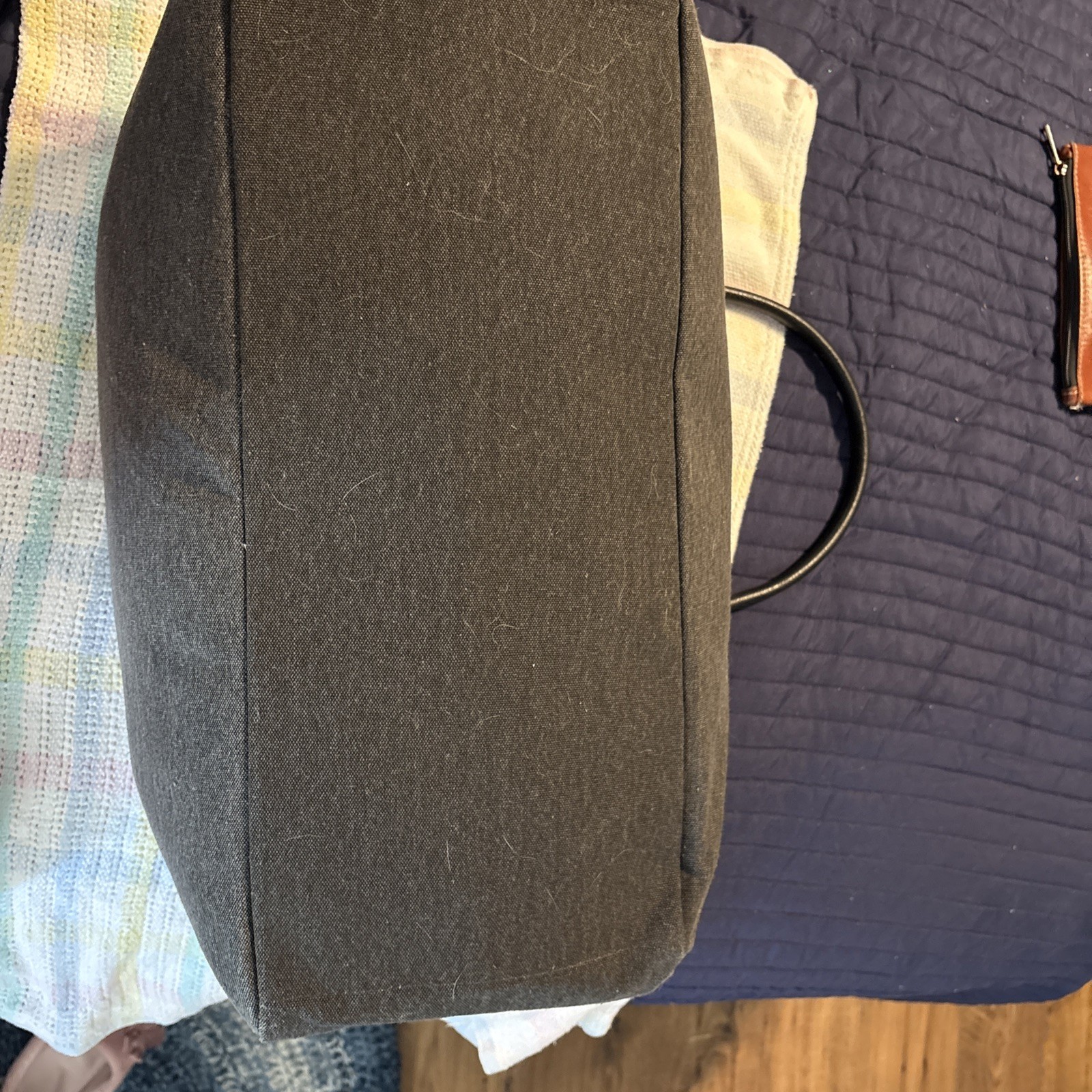 Duffle Bag John Varvotas Men’s Dark Gray Canvas Handled Weekender Gym Tote