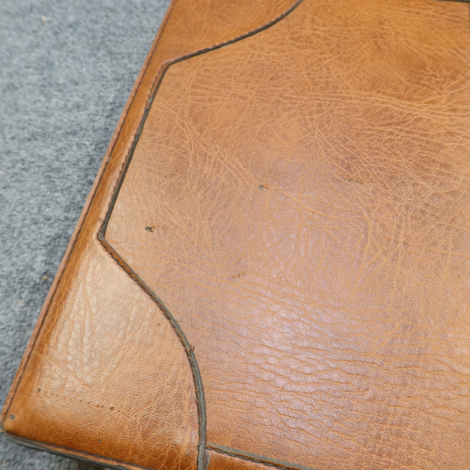Vintage Leather Briefcase Hardcase Brown T.C.W. & H. of A. 1981 Teamsters Union