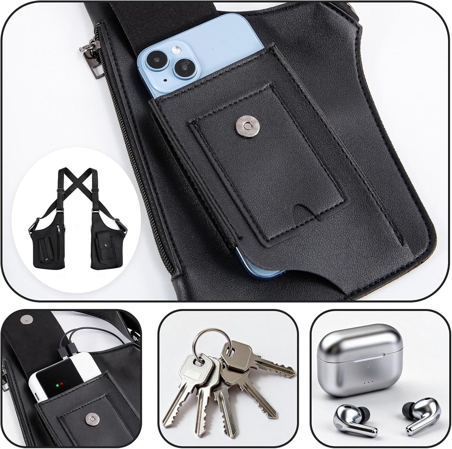 Secure Double Shoulder Armpit Bag – Hidden Anti-Theft Design for Travel