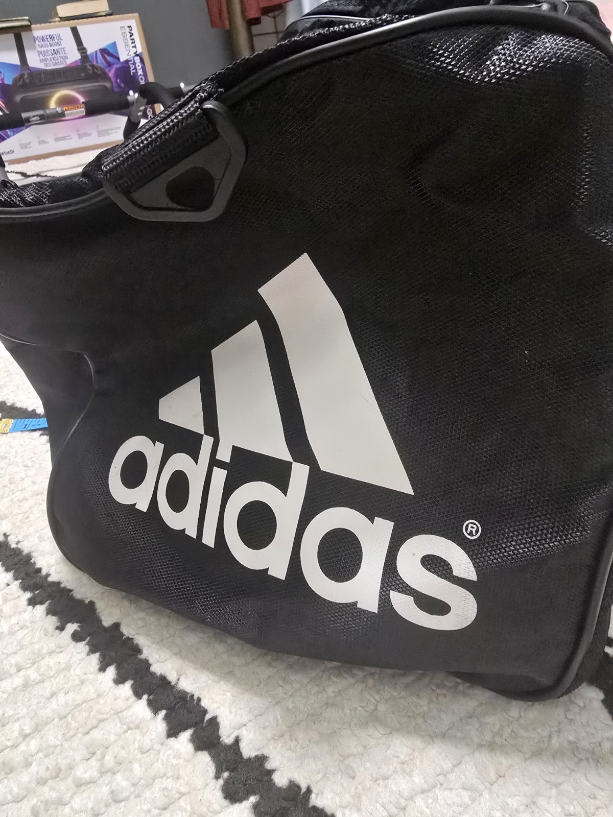 Vintage 90s Adidas Duffle Bag – Gym, Soccer. Travel – Black